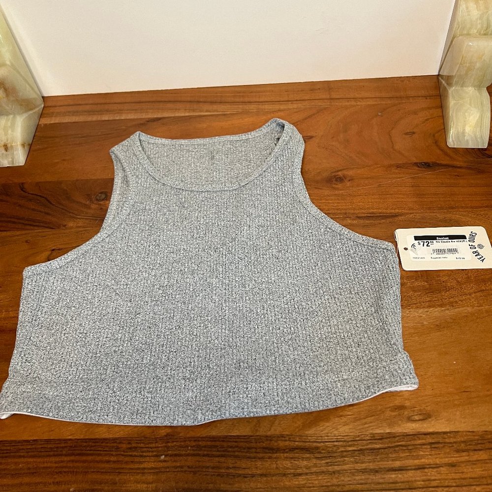 Year of Ours Claudia Rib Bra Heather Gray - L - NWT